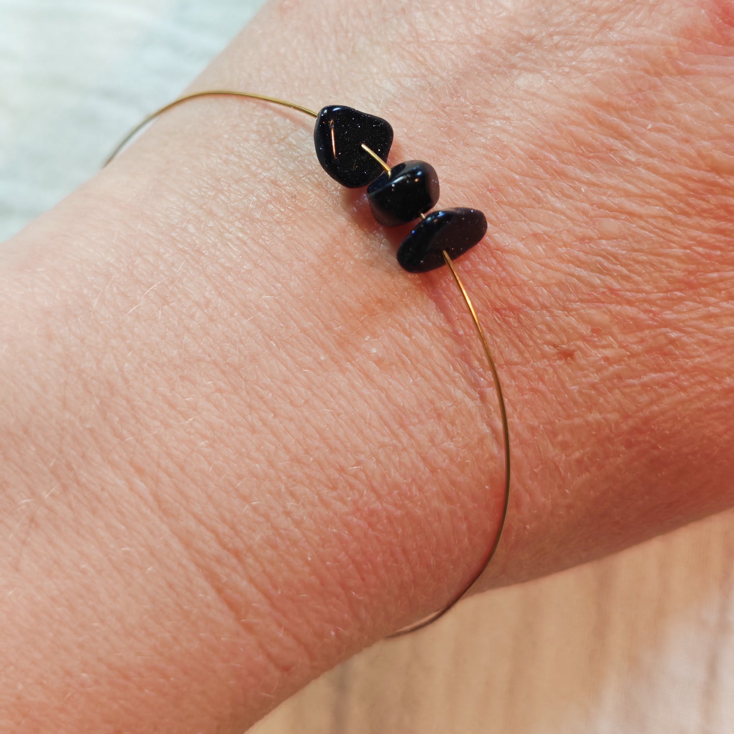 GRACIEUSE - bracelet jonc destroy - obsidienne