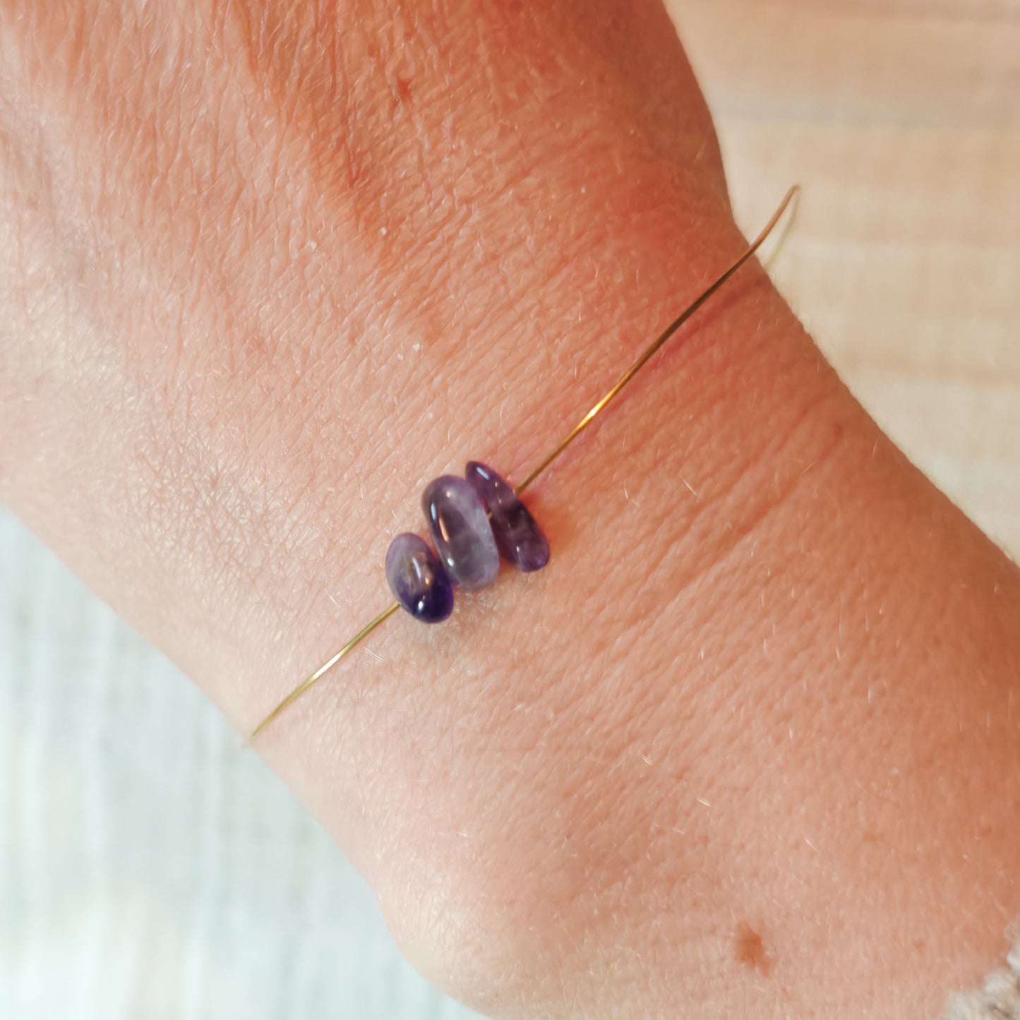 GRACIEUSE - bracelet jonc destroy - améthyste