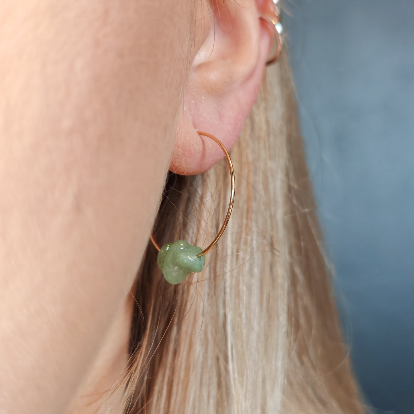 GRACIEUSE - boucles d'oreilles - jade de Chine