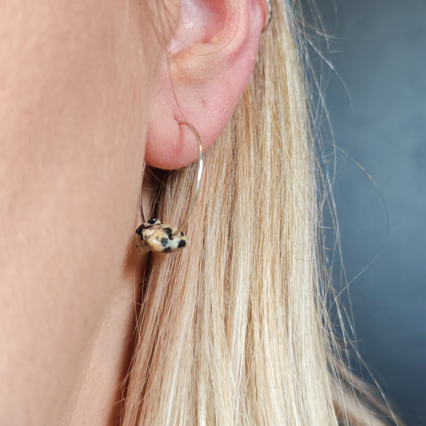 GRACIEUSE - boucles d'oreilles - jaspe dalmatien