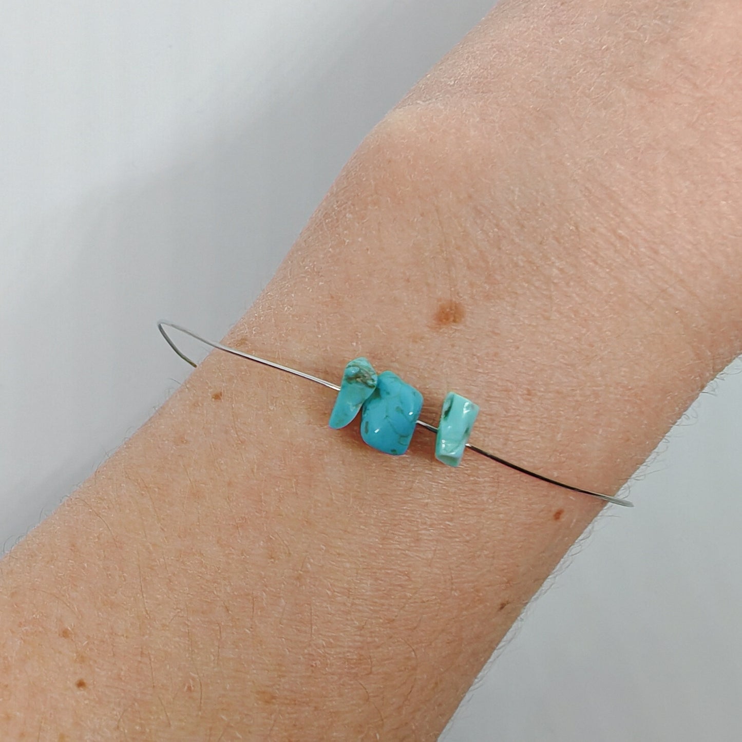 GRACIEUSE - bracelet jonc destroy - turquoise