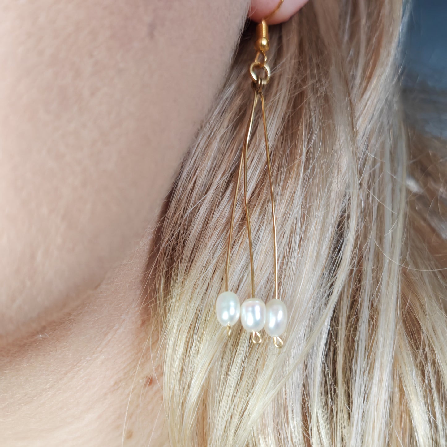PRÉCIEUSE - boucles d'oreilles - pendantes 3 tiges
