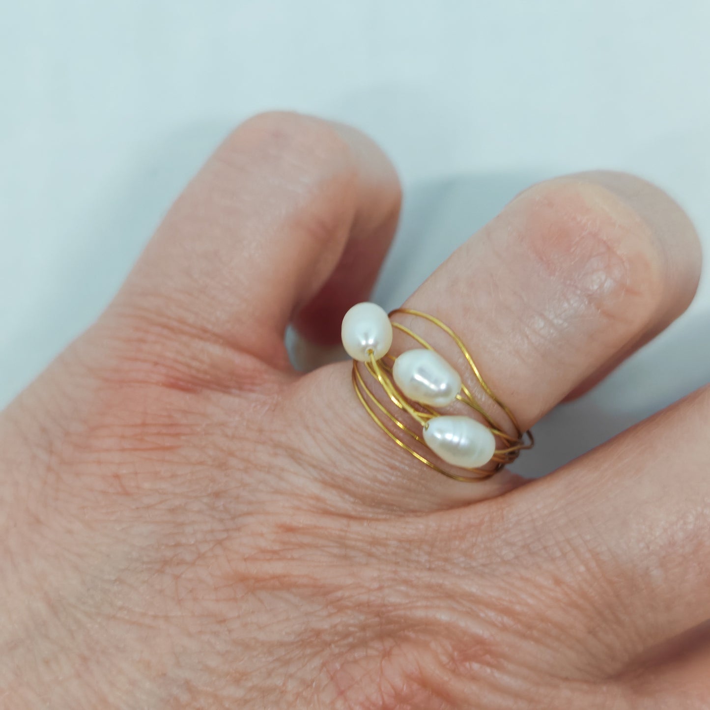 PRÉCIEUSE - bague fine - 3 perles
