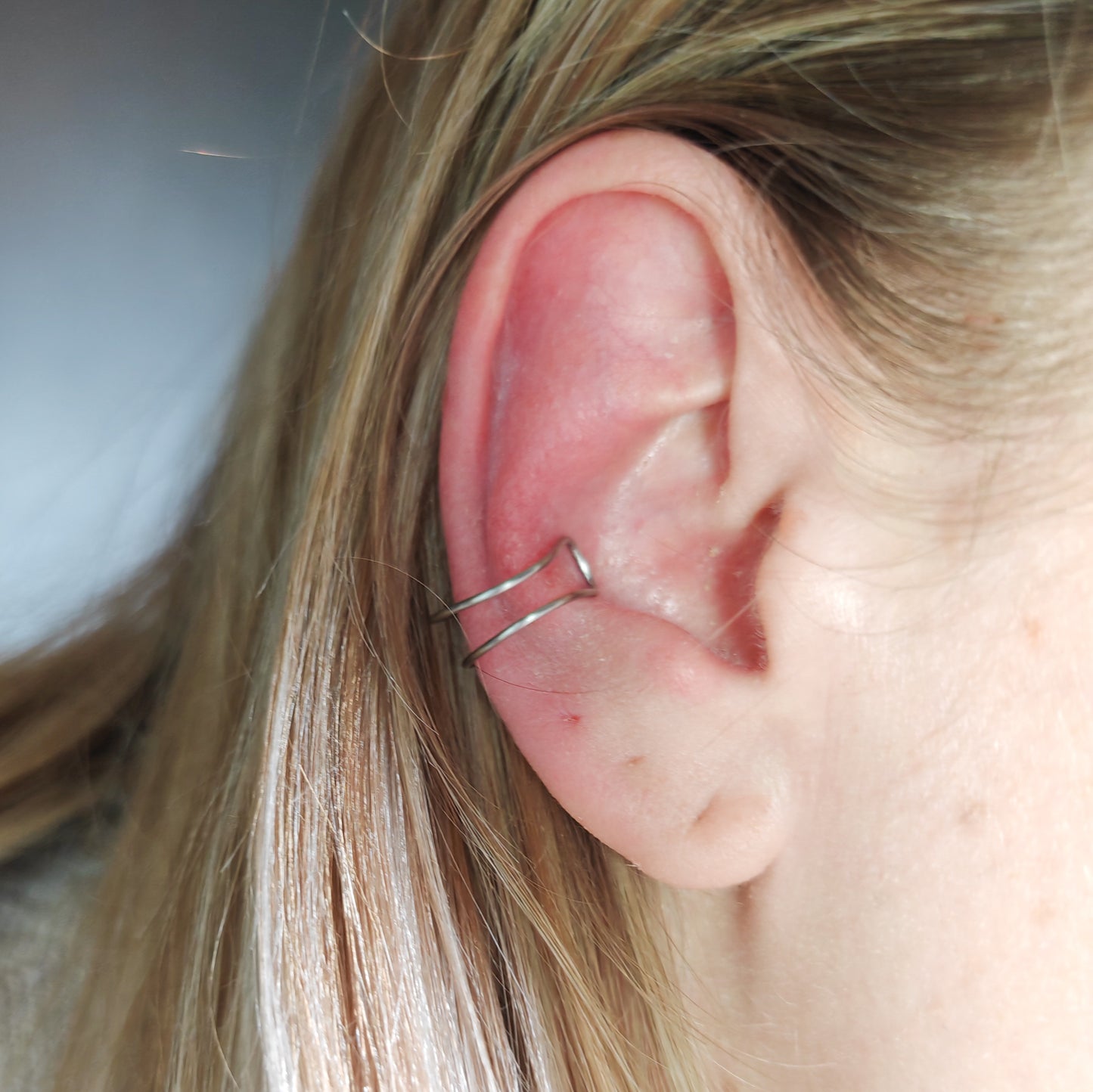 DEVOUÉE - faux piercing - double anneau argenté