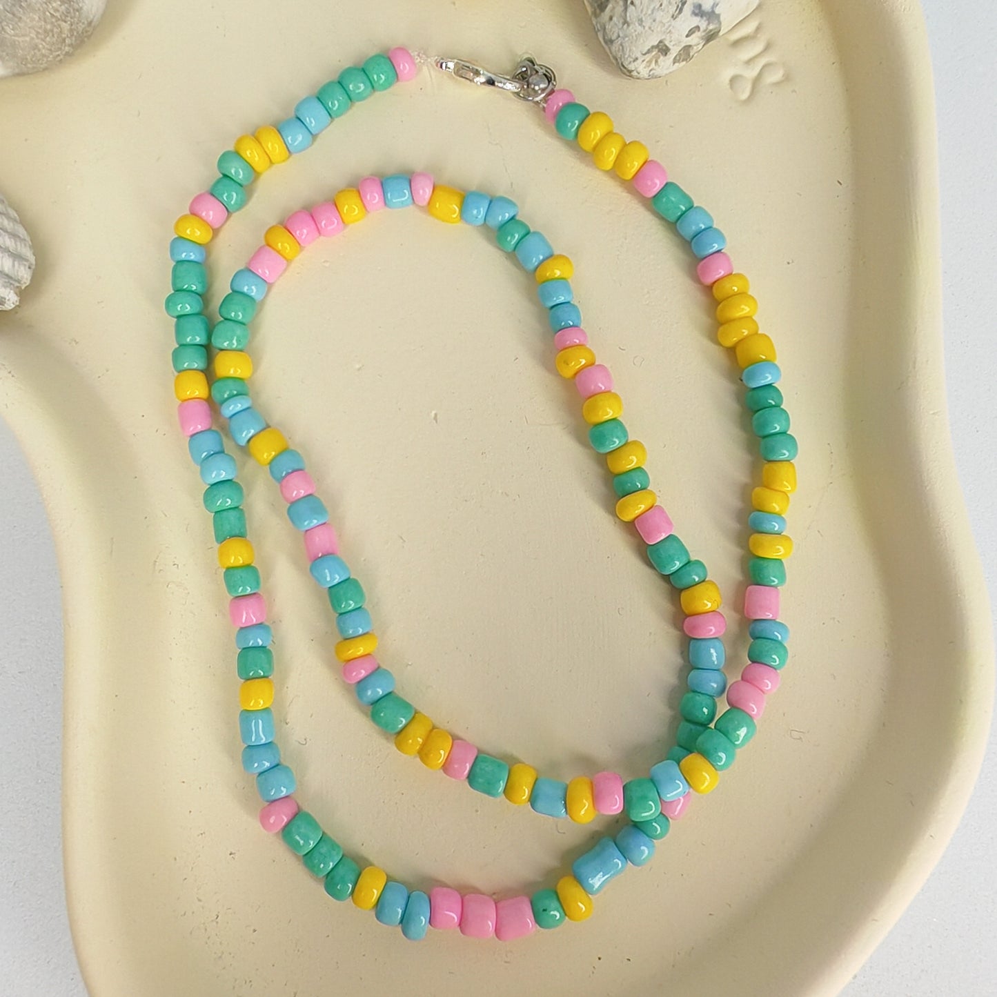 ENSOLEILLÉE - collier - perles verres colorées