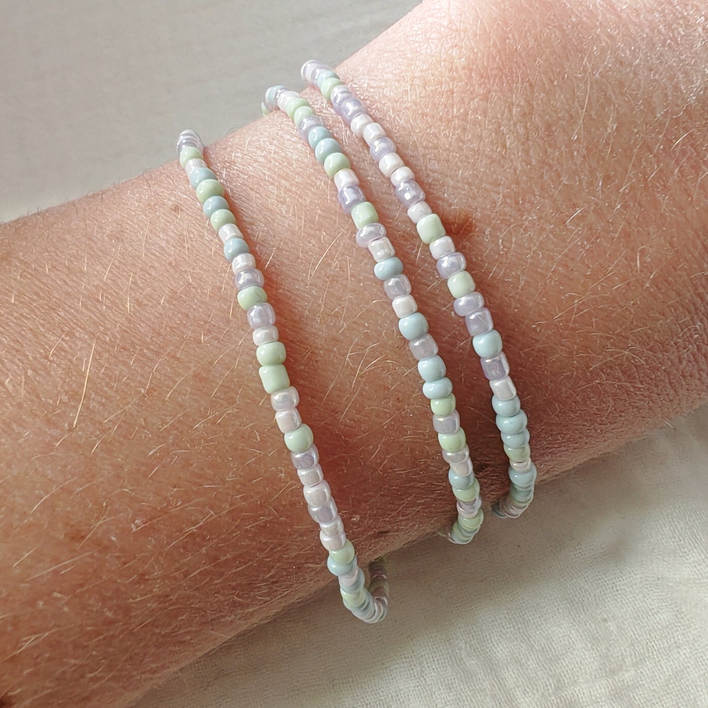 ATTACHANTE - bijou modulable - perles rocailles pastel