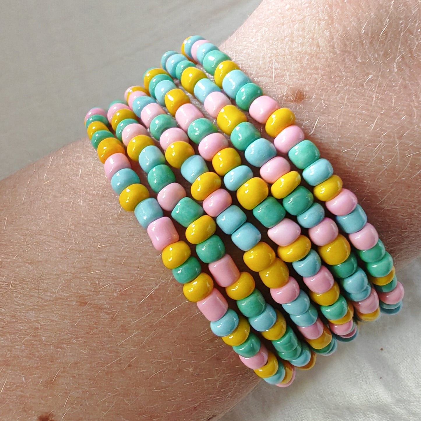 ENSOLEILLÉE - duo de bracelet - perles verres colorées