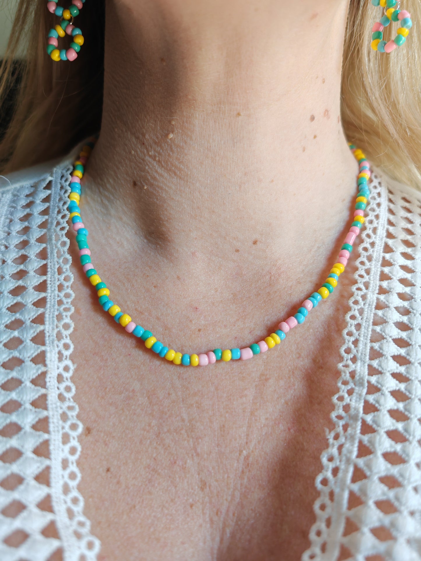 ENSOLEILLÉE - collier - perles verres colorées