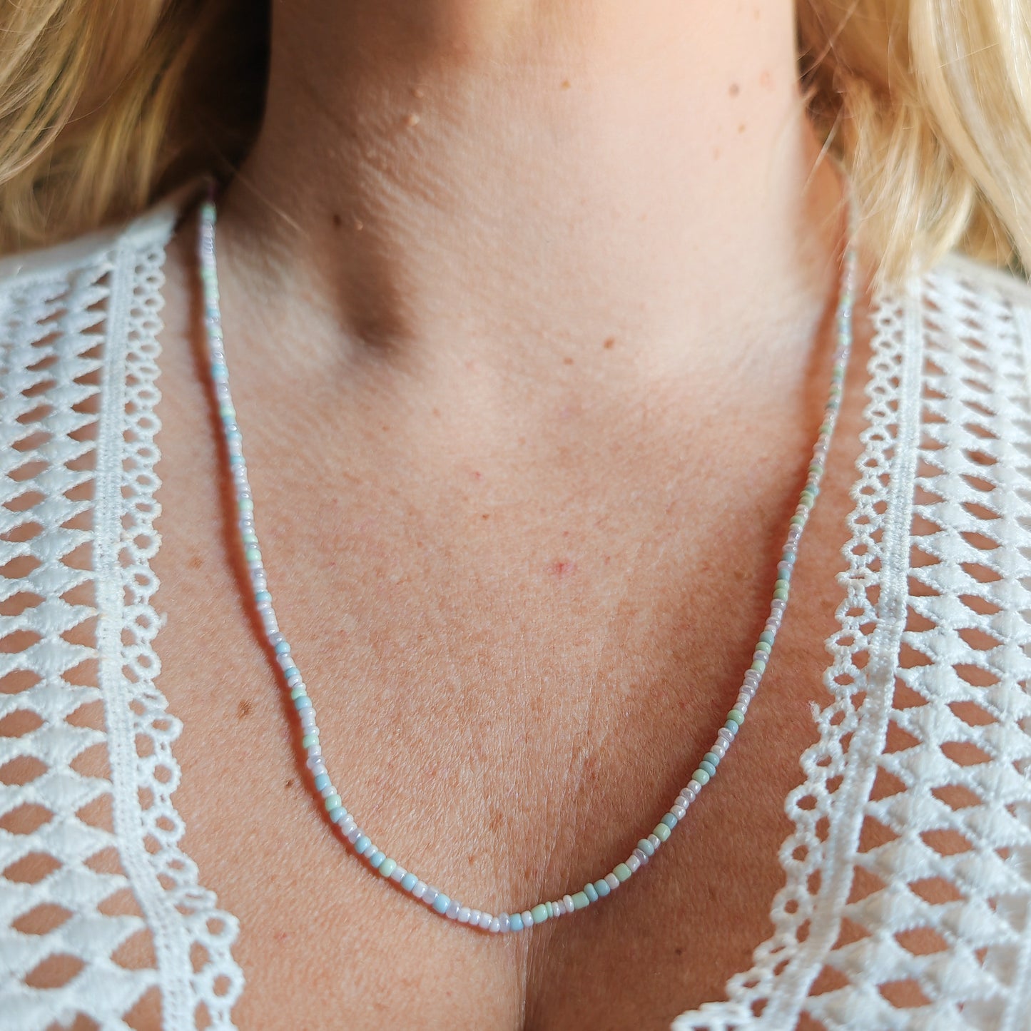 ATTACHANTE - bijou modulable - perles rocailles pastel