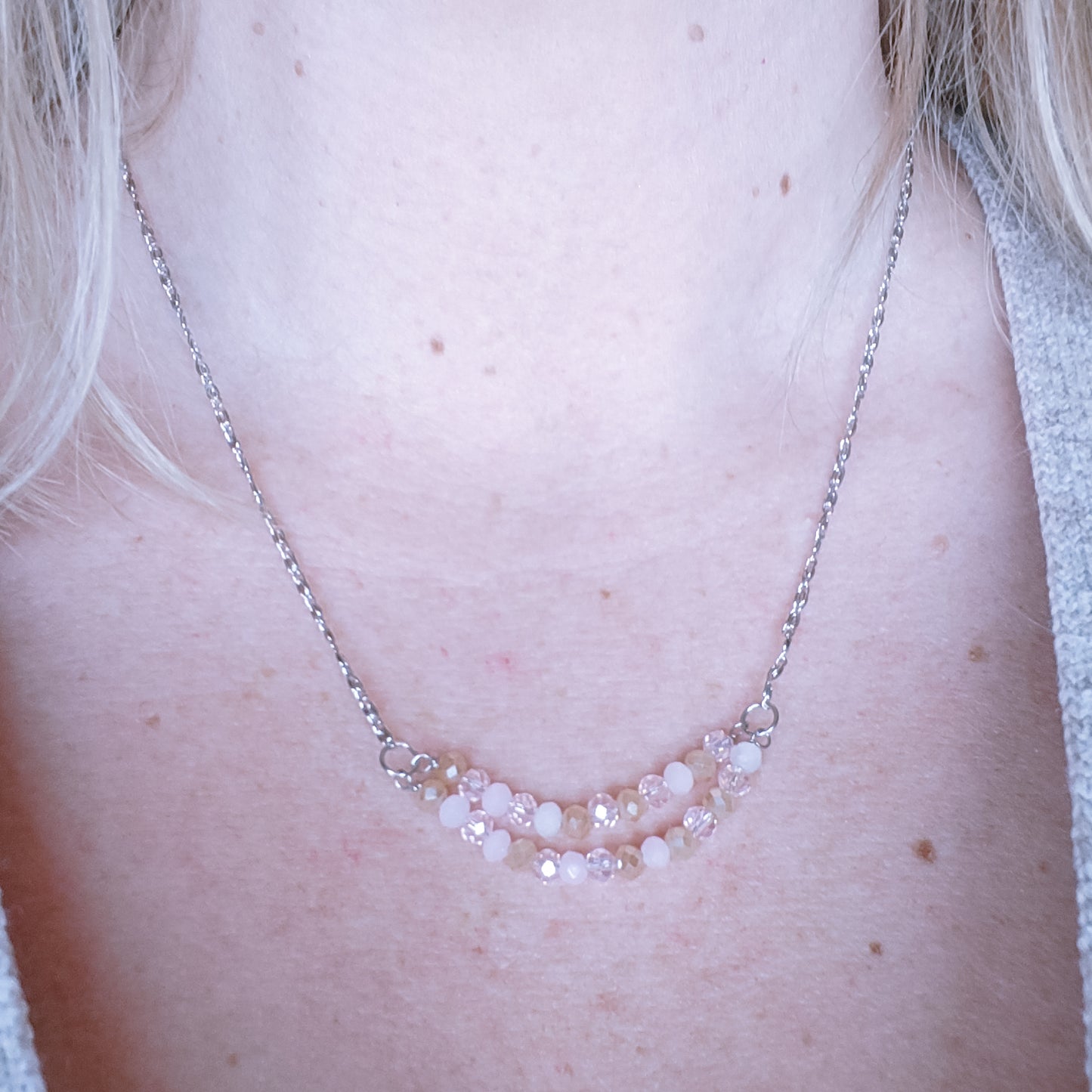 SPIRITUELLE - collier - 2 rangs perles en verre