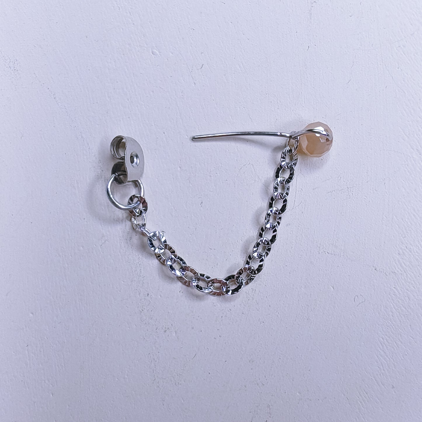 SPIRITUELLE - boucles d'oreilles - chaîne et perle de verre