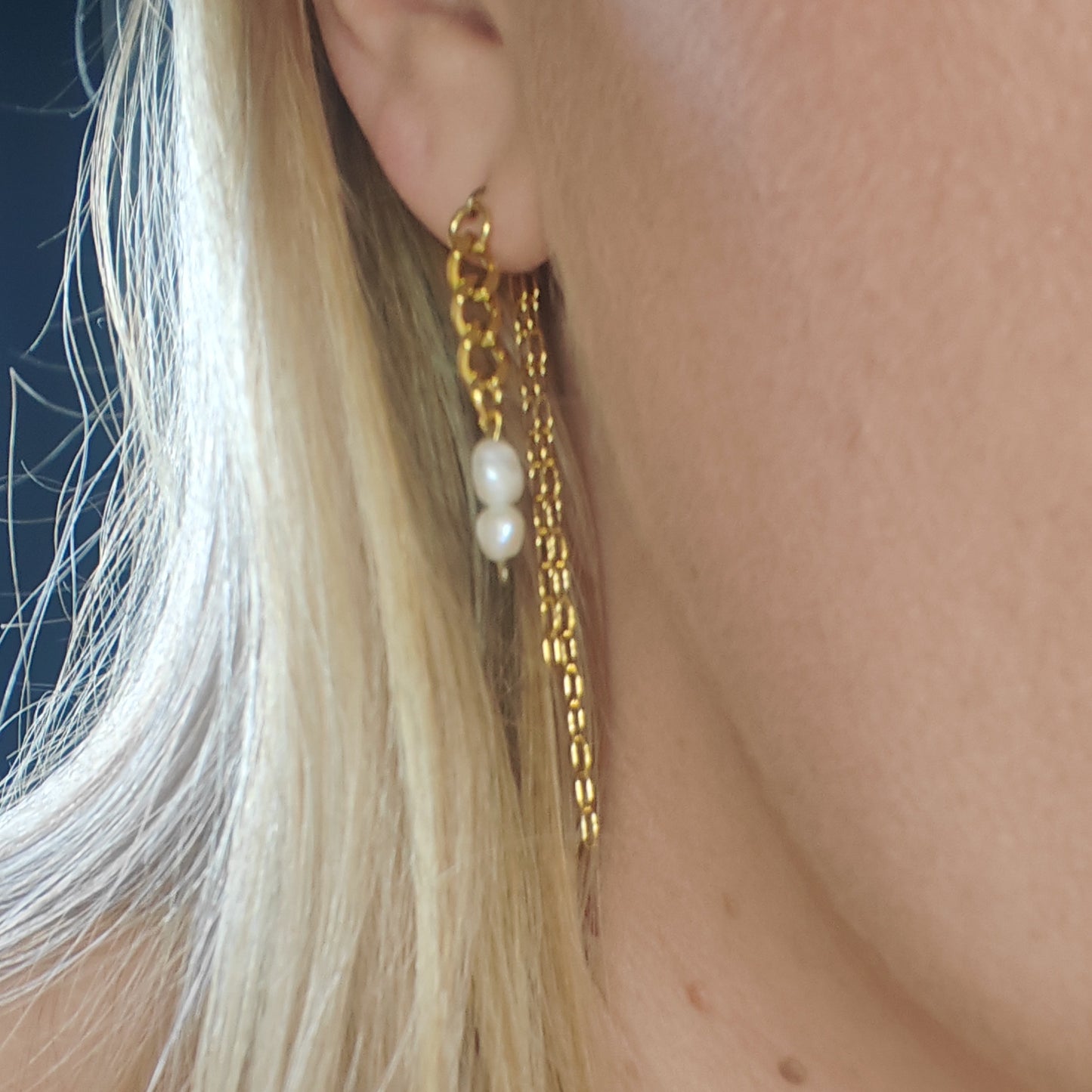 SEREINE - boucles d'oreilles - duo de chaînes