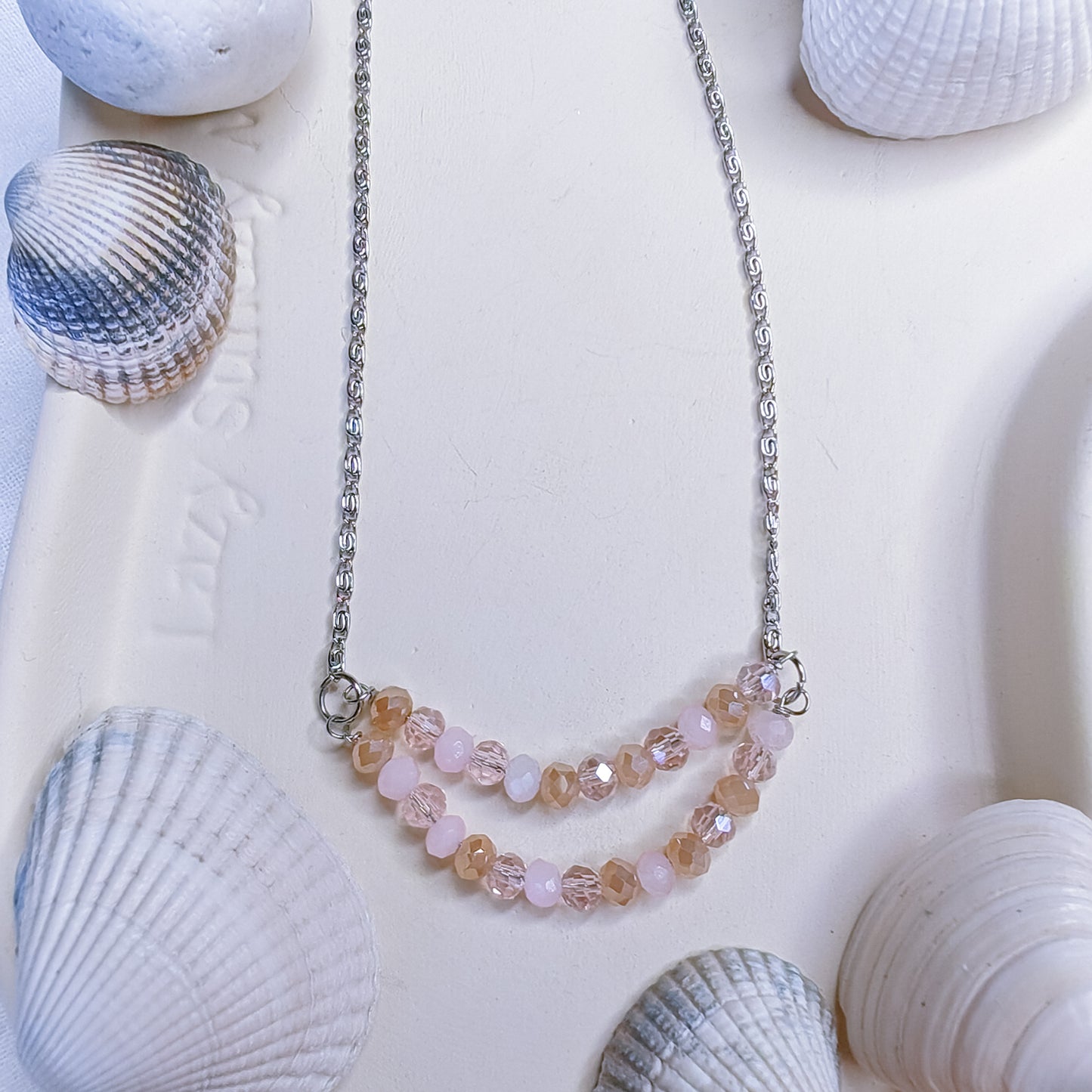 SPIRITUELLE - collier - 2 rangs perles en verre