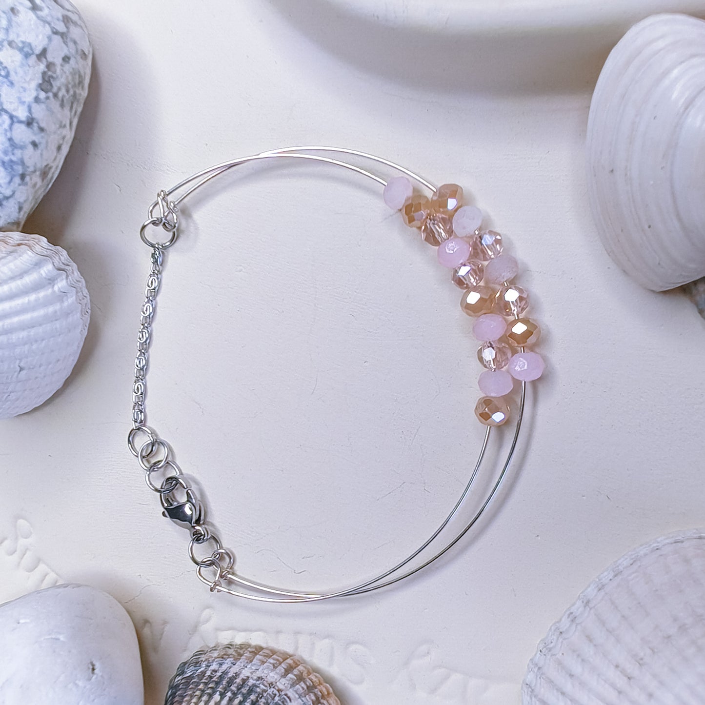 SPIRITUELLE - bracelet - 2 rangs perles de verre