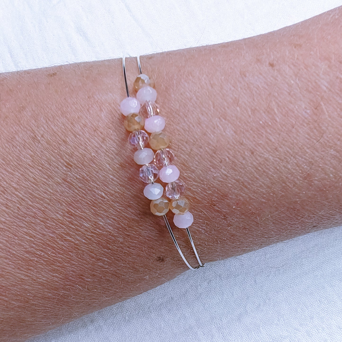 SPIRITUELLE - bracelet - 2 rangs perles de verre