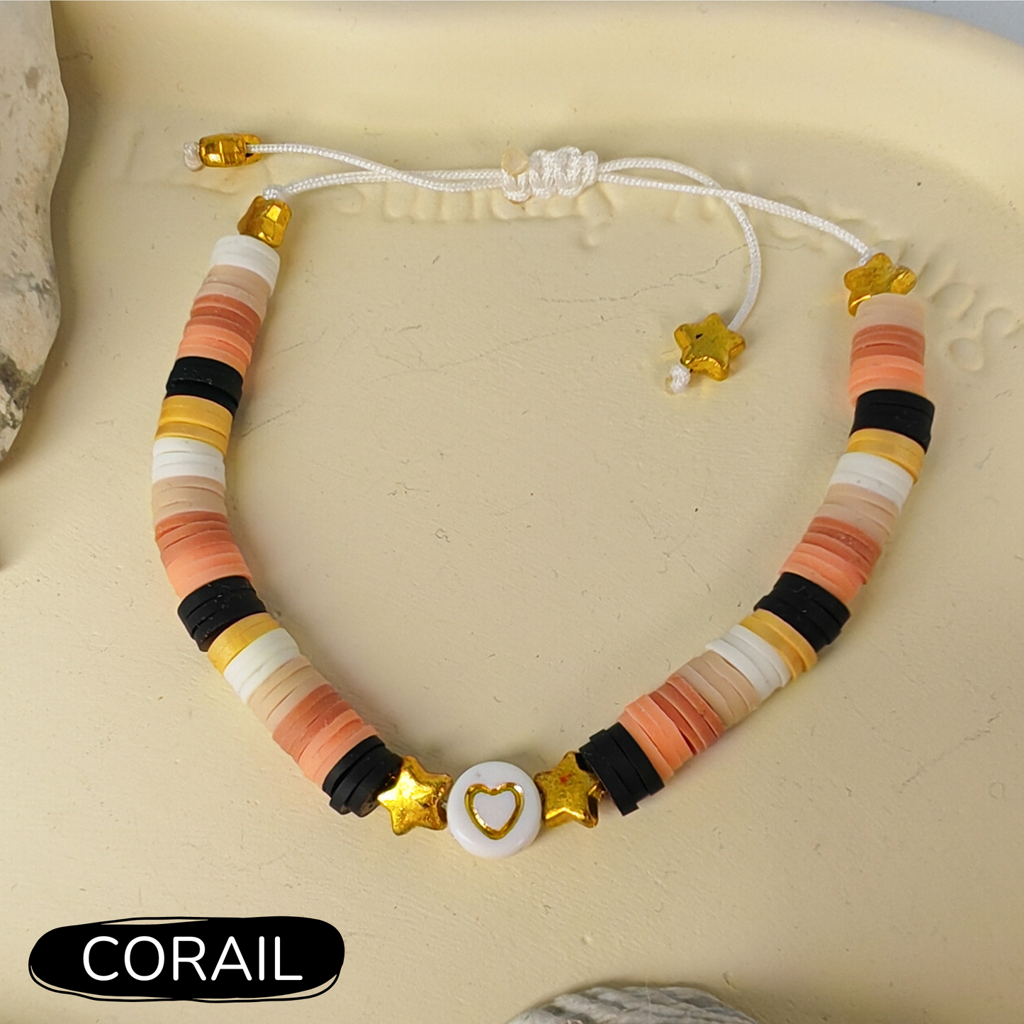 INTRÉPIDE - bracelet réglable - perles heishi