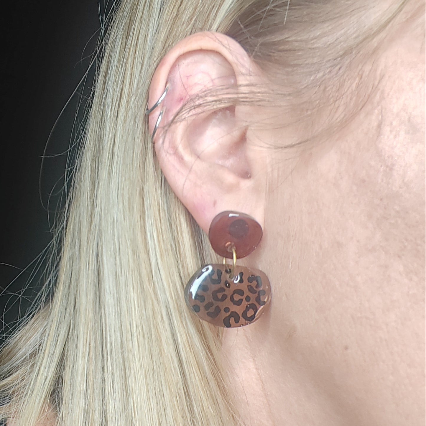 boucles d'oreilles motif leopard SAUVAGE