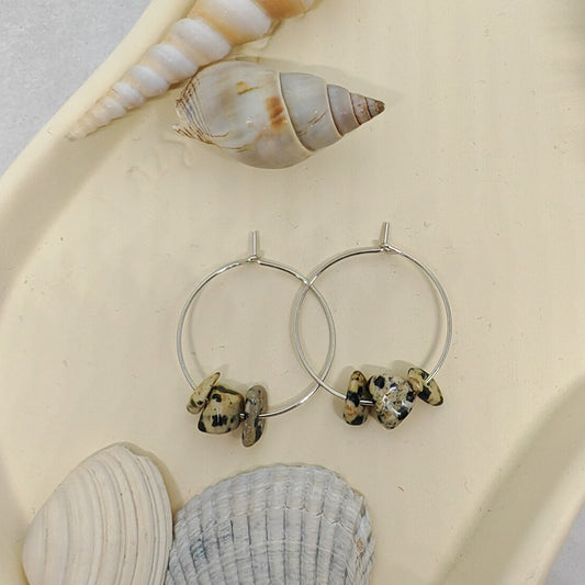 GRACIEUSE - boucles d'oreilles - jaspe dalmatien