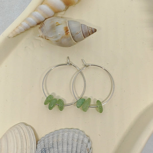 GRACIEUSE - boucles d'oreilles - jade de Chine