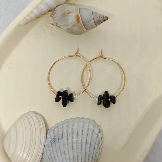 GRACIEUSE - boucles d'oreilles - obsidienne