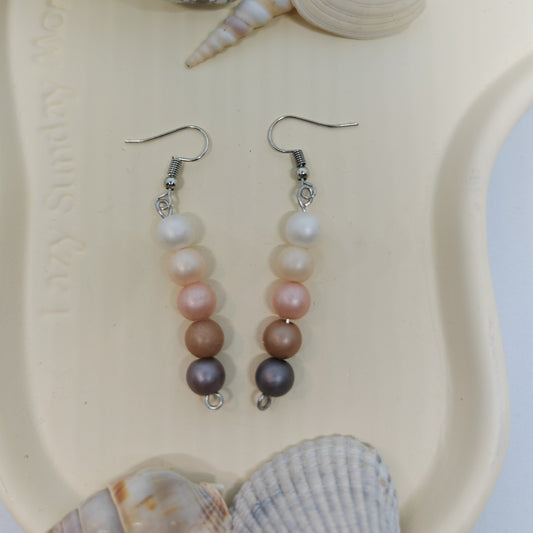DISTINGUÉE - boucles d'oreilles - pendantes - perles colorées