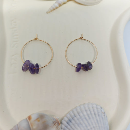 GRACIEUSE - boucles d'oreilles - améthyste