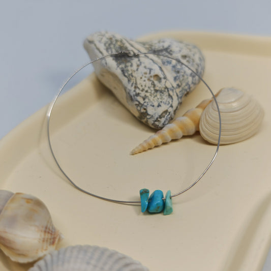 GRACIEUSE - bracelet jonc destroy - turquoise