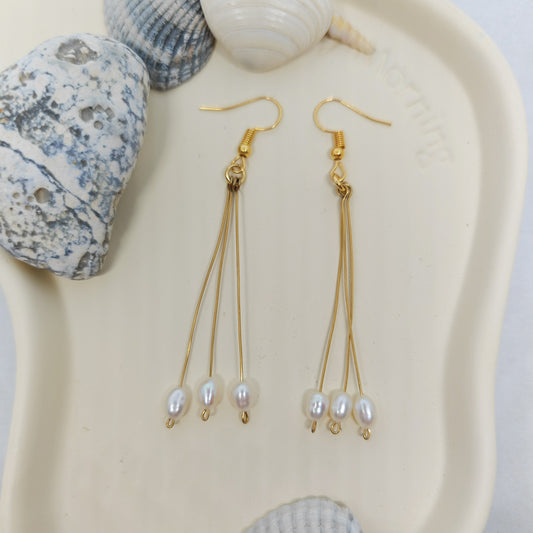 PRÉCIEUSE - boucles d'oreilles - pendantes 3 tiges