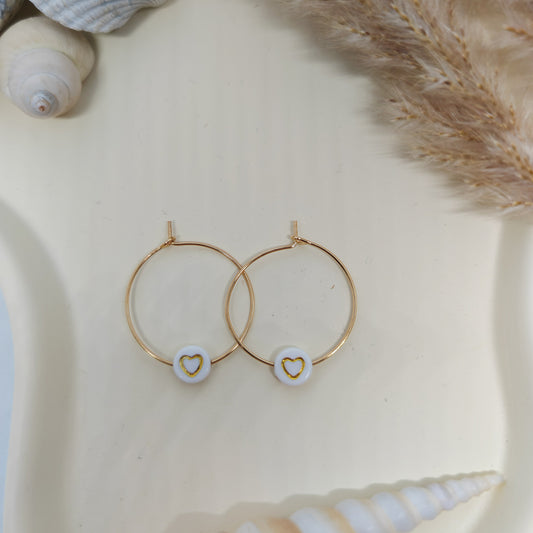 PASSIONNÉE - boucles d'oreilles - perle coeur