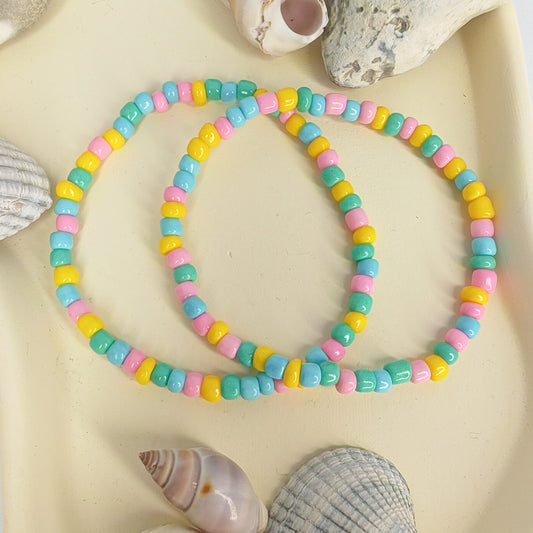 ENSOLEILLÉE - duo de bracelet - perles verres colorées