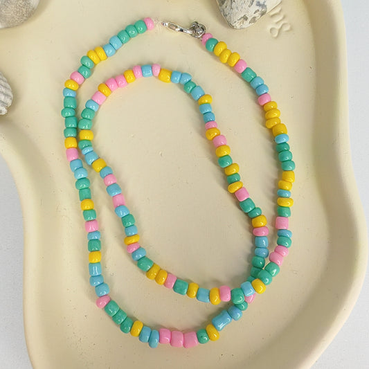 ENSOLEILLÉE - collier - perles verres colorées