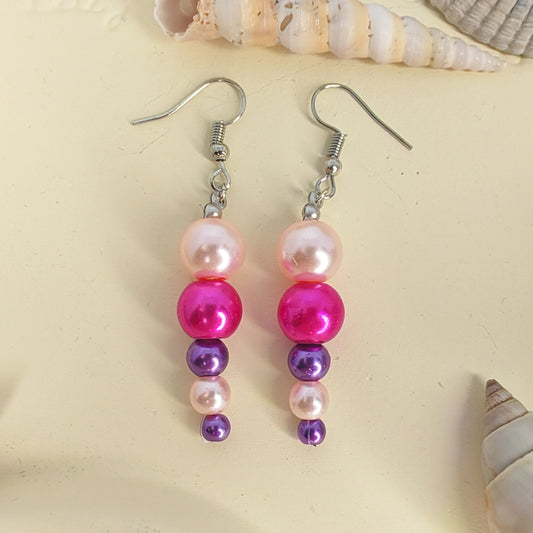 SINCÈRE - boucles d'oreilles - pendantes en perles de verres