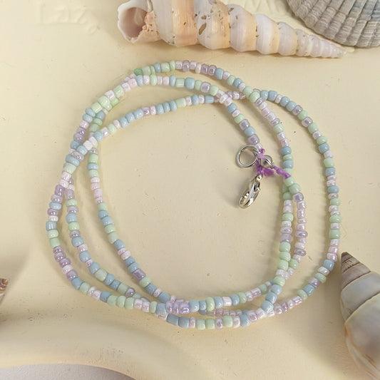 ATTACHANTE - bijou modulable - perles rocailles pastel
