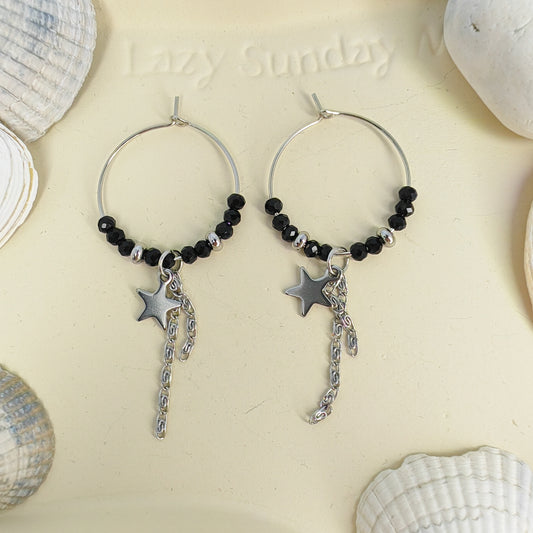 MYSTERIEUSE - boucles d'oreilles - anneaux et perles
