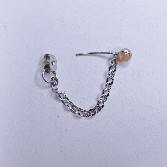 SPIRITUELLE - boucles d'oreilles - chaîne et perle de verre