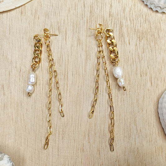 SEREINE - boucles d'oreilles - duo de chaînes