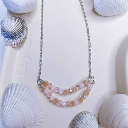 SPIRITUELLE - collier - 2 rangs perles en verre