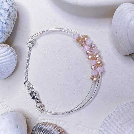 SPIRITUELLE - bracelet - 2 rangs perles de verre