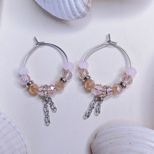 SPIRITUELLE - boucles d'oreilles - anneaux perles de verre
